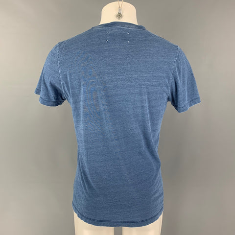 MAISON MARGIELA Size M Blue Cotton Crew-Neck T-shirt