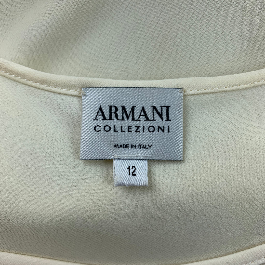 ARMANI COLLEZIONI Size 12 Cream Silk Blend Camisole Blouse