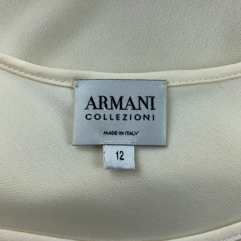 ARMANI COLLEZIONI Taille 12 Chemisier camisole en soie mélangée crème