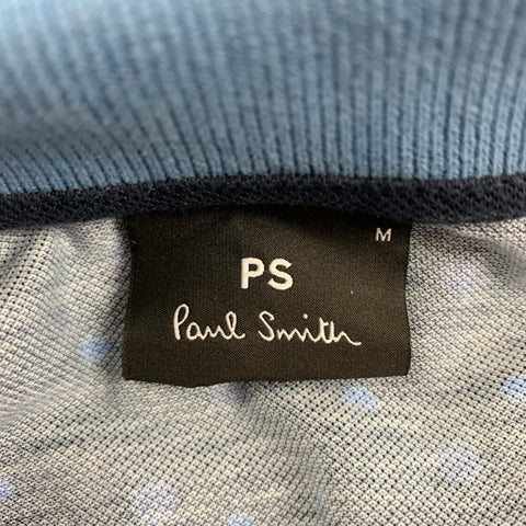 PS by PAUL SMITH Size M Navy Light Blue Dots Cotton Short Sleeve Polo