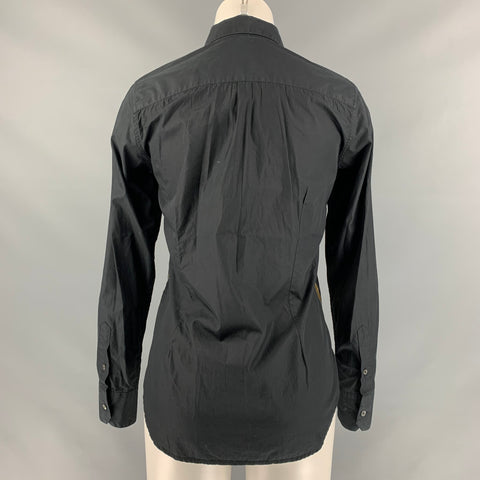 GOLDEN GOOSE Size S Black Gold Cotton Button Down Blouse