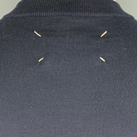 MAISON MARTIN MARGIELA Size M Navy Knit Wool Scoop Neck Pullover
