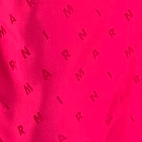 MARNI Size M Pink Monogram Viscose Nehru Collar Long Sleeve Shirt