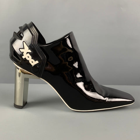 ALYX Talla 10 Botines de charol negro plateado