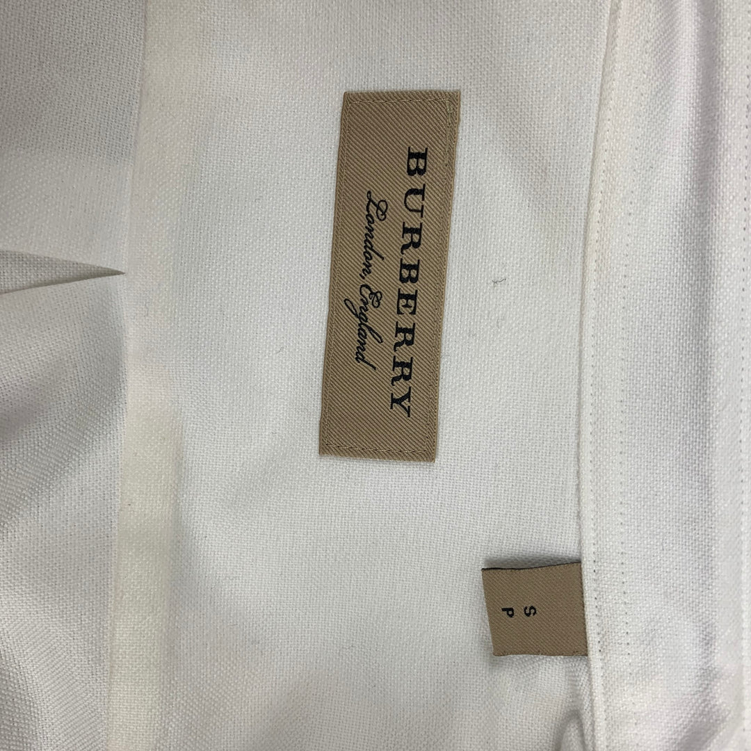 BURBERRY Size S White Cotton Button Up Long Sleeve Shirt
