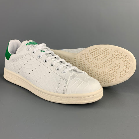 ADIDAS x STAN SMITH Recon Size 8.5 White Textured Leather Sneakers