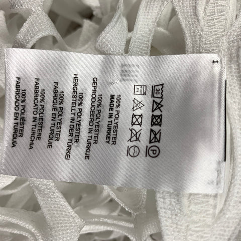 DRIES VAN NOTEN Spring-Summer 2021 Size M White Polyester Mesh Elastic Waistband Skirt