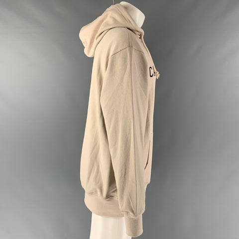 CATERPILLAR Size M Khaki Graphic Cotton Hoodie Sweatshirt