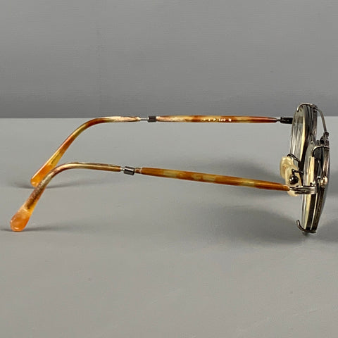OLIVER PEOPLES Brown Metal Shield Sunglasses
