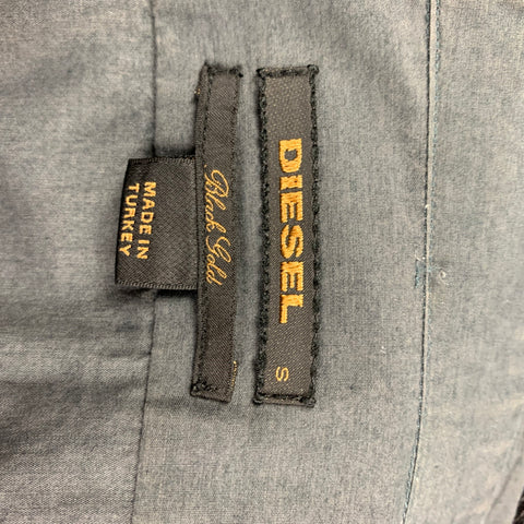 DIESEL Size S Charcoal Cotton Button Up Long Sleeve Shirt