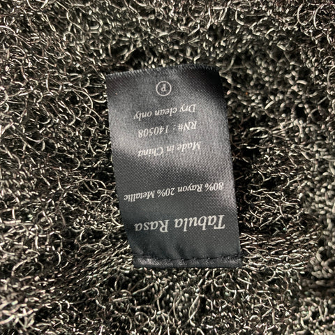TABULA RASA Size S Gunmetal Knitted Rayon / Metallic Crew-Neck Pullover