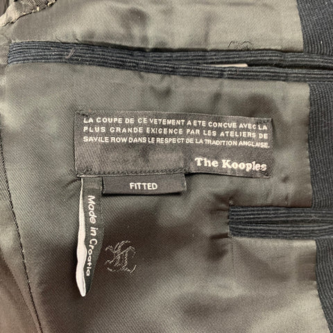 THE KOOPLES Size 34 Navy Corduroy Cotton Sport Coat