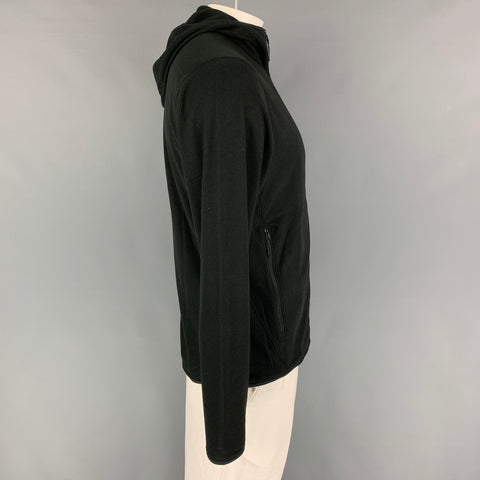 ARCTERYX Size L Black Waffle Knit Polyester Hooded Polartec Sweatshirt