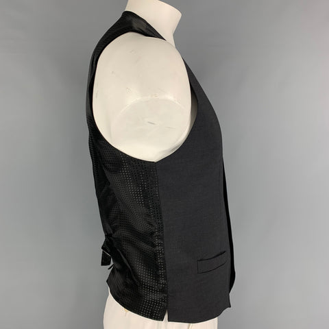 DOLCE & GABBANA Size 40 Charcoal Buttoned Vest