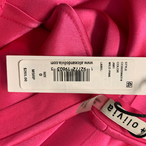 ALICE + OLIVIA Size 0 Pink Triacetate Blend Solid A-Line Skirt