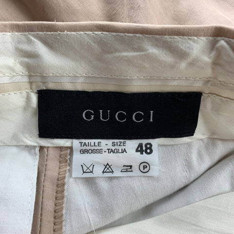 GUCCI Size 32 Beige Cotton Wide Leg Casual Pants