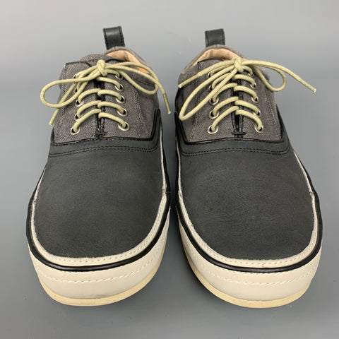 JOHN VARVATOS Taille 8 Baskets en toile bicolore grises
