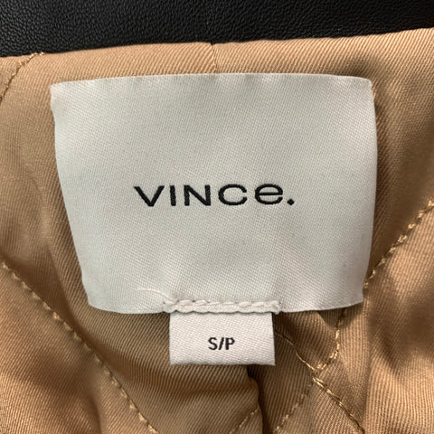 VINCE Chaqueta Piel Cordero Negra Talla S