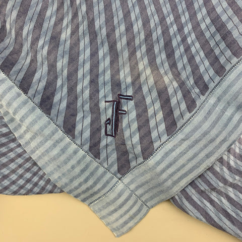 J.FERRAR Blue Stripe Pocket Square