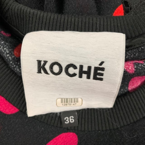 KOCHE' Size 0 Black Red Dot Print A-Line Dress