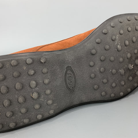TOD'S Talla 9.5 Botas Chukka con cordones de ante marrón tostado