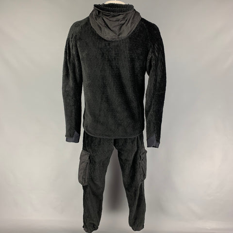 MONCLER Size L Black Fleece Polyester 2 Piece Set
