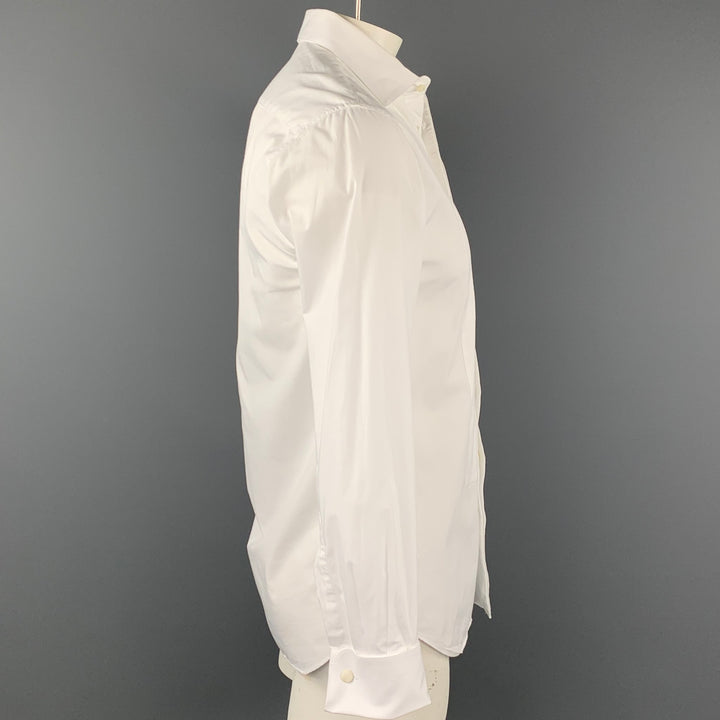 ARMANI COLLEZIONI Size M White Cotton French Cuff Long Sleeve Shirt