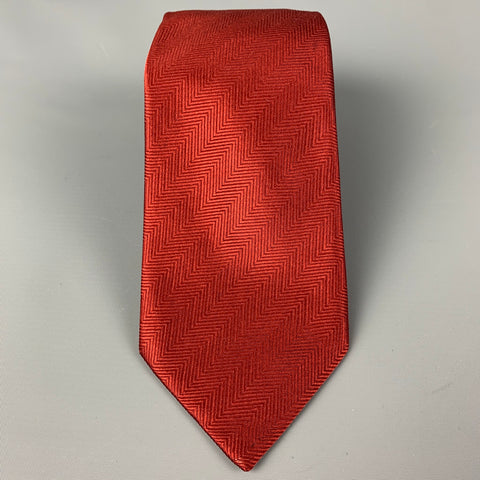 TURNBULL & ASSER Burgundy Textured Silk Tie