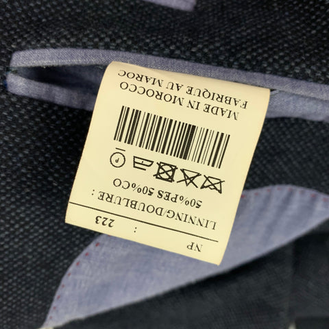EMILE LAFAURIE Chest Size 46 Navy Textured Wool Blend Notch Lapel Sport Coat