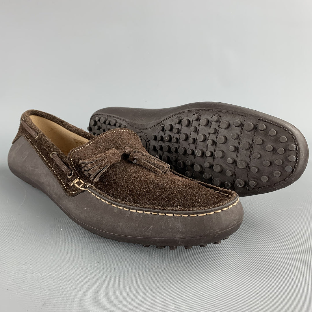 H by HUDSON Size 9 Brown Suede Drivers Tassel Loafers