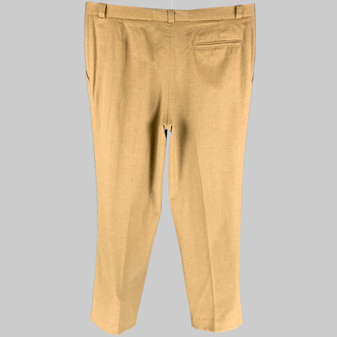 Vintage GIANNI VERSACE Size 34 Tan Angora Wool Pleated Dress Pants