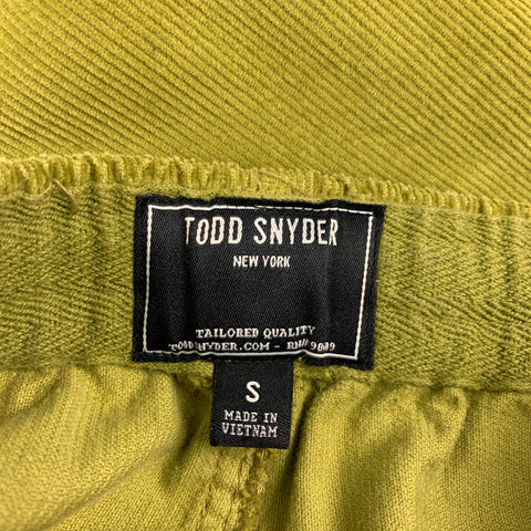 TODD SNYDER Size S Olive Corduroy Cotton Shorts