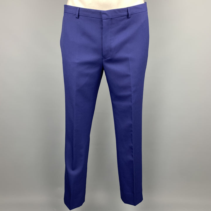 PAUL SMITH Size 40 Regular Royal Blue Wool Notch Lapel Suit
