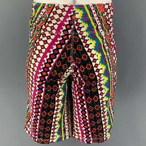 MARC by MARC JACOBS Talla 34 Pantalones cortos con cordones de poliéster con estampado multicolor