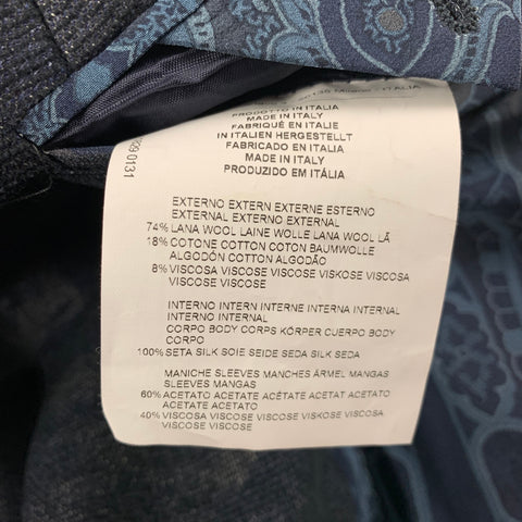 ETRO Size 42 Black Grey Abstract Wool Blend Sport Coat