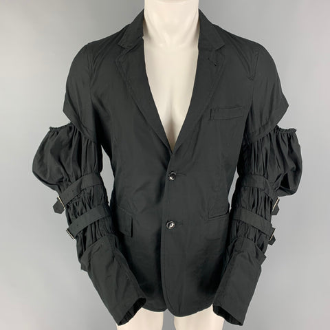 COMME des GARCONS HOMME PLUS Size M Black Cotton Cut Out Sleeves Jacket