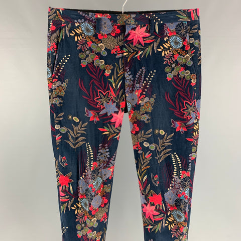 MARC by MARC JACOBS Taille 32 Pantalon décontracté en coton floral multicolore avec braguette zippée
