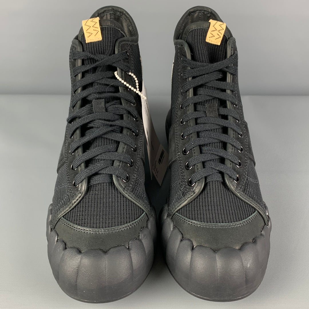 VISVIM Size 10.5 Black Mixed Material Lanier High-Top Sneakers