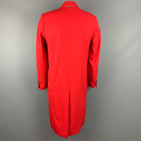 PAUL SMITH Abrigo rojo con solapa de muesca en mezcla de lana talla M