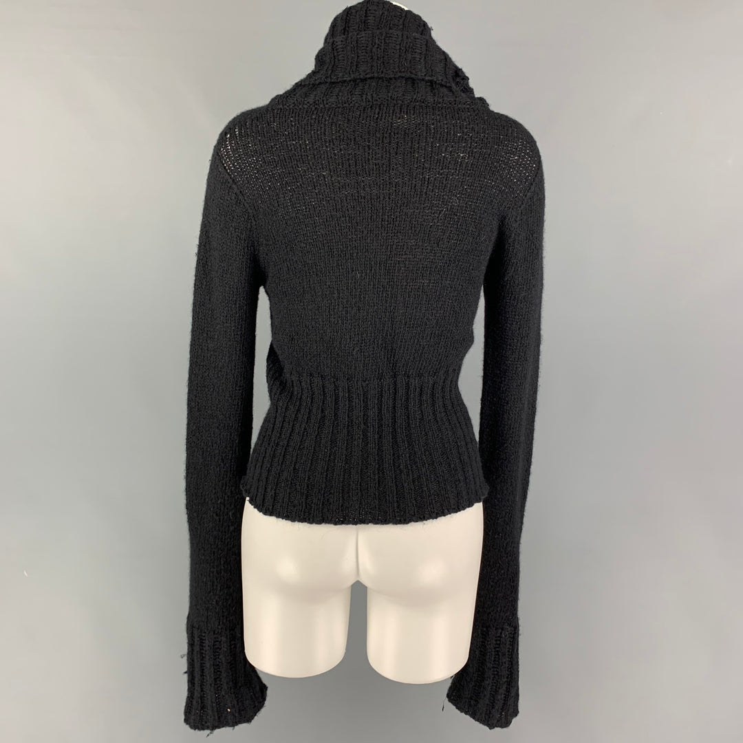 SPORTMAX Size M Black Nylon Mohair Turtleneck Sweater