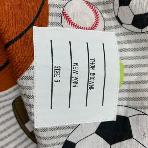 THOM BROWNE SS 20 Size M Multi-Color Graphic Cotton Blend Button Up Short Sleeve Shirt