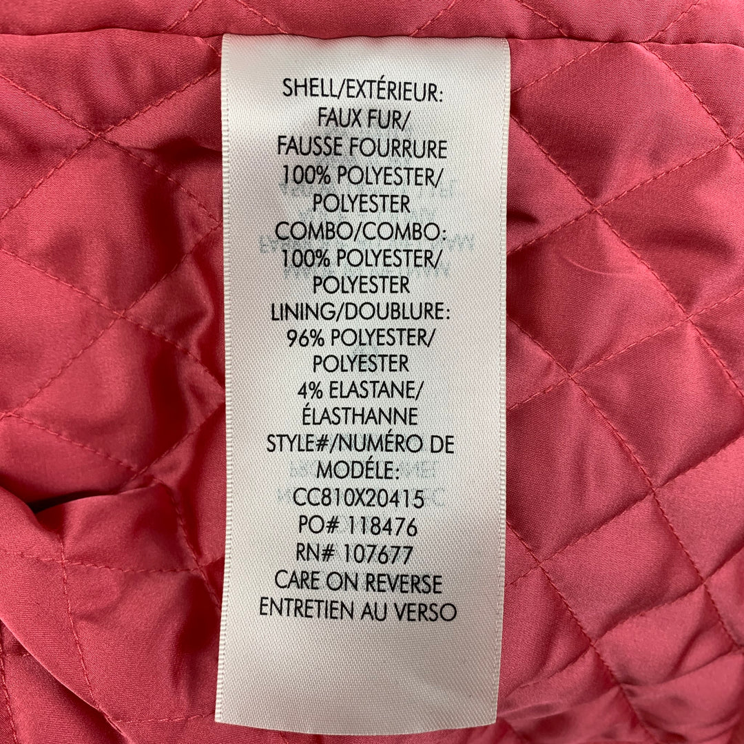 ALICE + OLIVIA Size XS Pink Polyester Textured Faux Fur Jacket