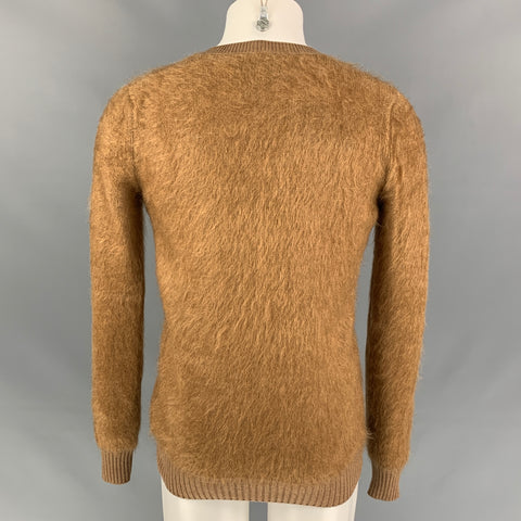BURBERRY PRORSUM Pre-Fall 2011 Size S Camel Textured Merino Wool / Mohair V-Neck Sweater