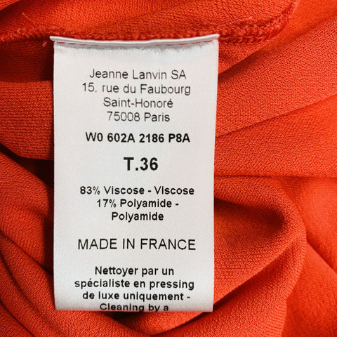 LANVIN Size 4 Orange Coral Viscose Polyamide Sleeveless Casual Top