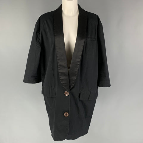 ACNE Taille 6 Veste surdimensionnée unie en coton noir