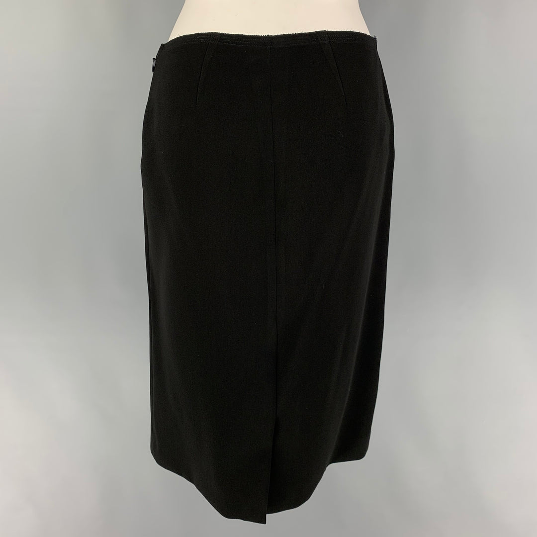 PRADA Size 4 Black Triacetate Blend Single Breasted Skirt Suit