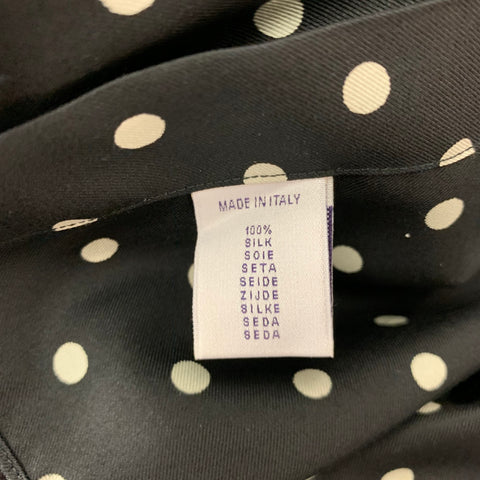 RALPH LAUREN Size L Black White Polka Dot Silk Button Up Long Sleeve Shirt