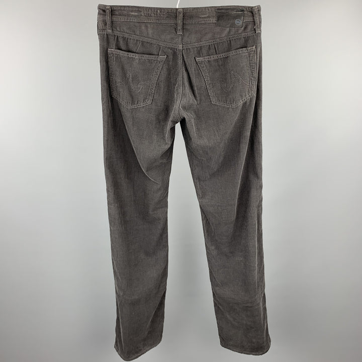 ADRIANO GOLDSCHMIED Taille 32 Pantalon décontracté en coton Pima gris avec braguette zippée