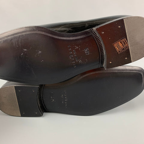 JOHN RICHMOND Size 9.5 Black Leather Slip On Razor Belt Loafers
