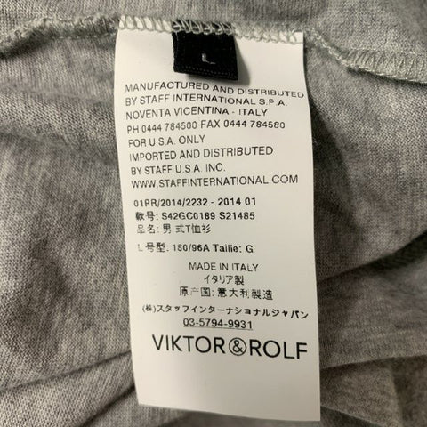 VIKTOR & ROLF Size L Grey Graphic Cotton Short Sleeve T-shirt